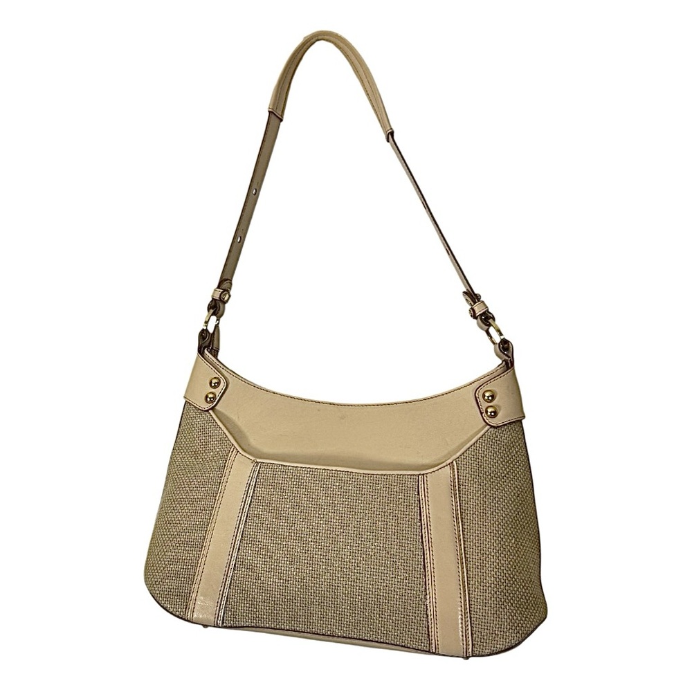 Brahmin Tan Raffia & Leather Shoulder Bag Rare Style EUC - Picture 3 of 13